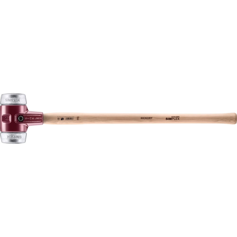 Marteau SIMPLEX boîtier fonte malléable manche Hickory diam 80 700 mm métal doux - HALDER - 3009.081