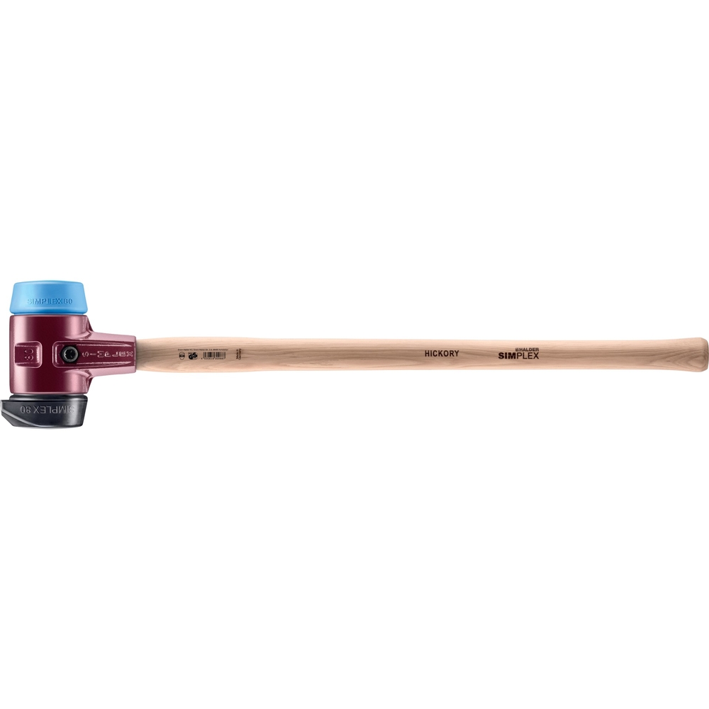 Maillet SIMPLEX boîtier fonte malléable manche bois diam 80 700 mm caoutchouc pied intégré TPE souple - HALDER - 3012.281