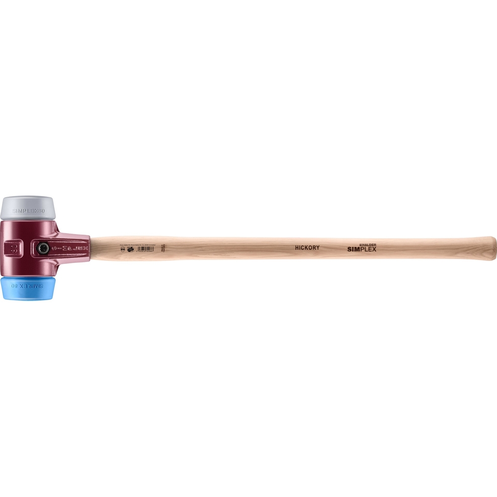 Maillet SIMPLEX boîtier fonte malléable manche bois diam 80 700 mm TPE souple TPE moyen - HALDER - 3013.081