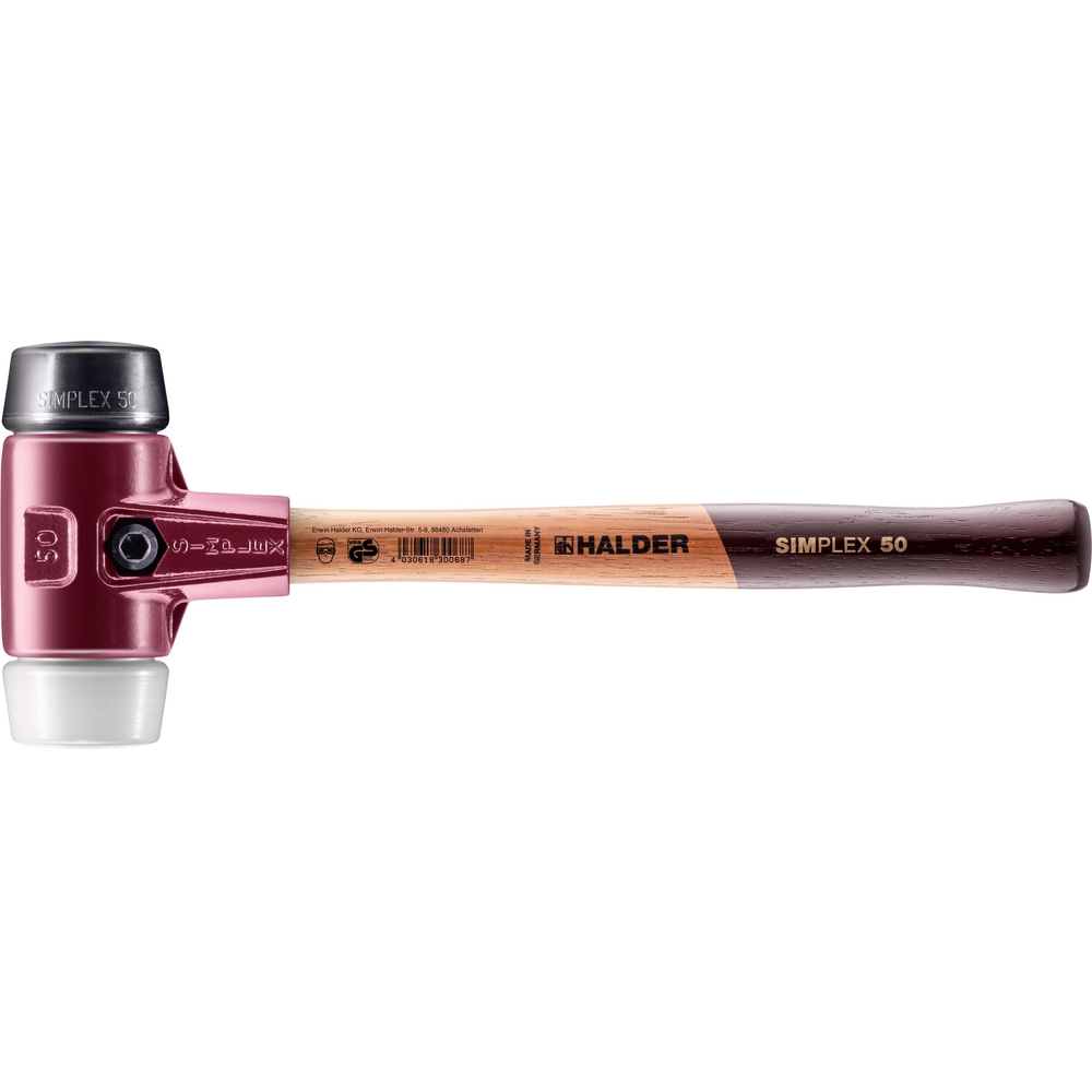 Maillet SIMPLEX avec boîtier en fonte malléable et manche en bois diam 50 - HALDER - 3027.050