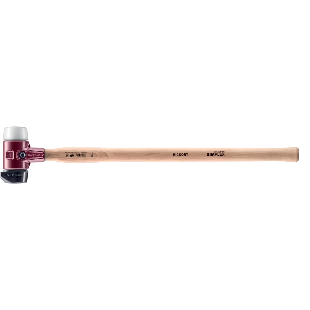 Maillet SIMPLEX boîtier fonte malléable manche bois 700 mm diam 60 caoutchouc pied intégré superplastique rond - HALDER - 3027.261