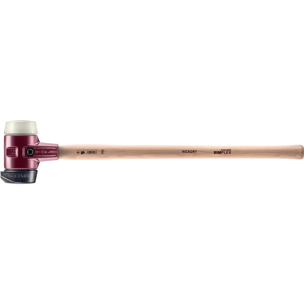 Maillet SIMPLEX boîtier fonte malléable manche bois diam 80 700 mm caoutchouc pied intégré nylon - HALDER - 3028.281