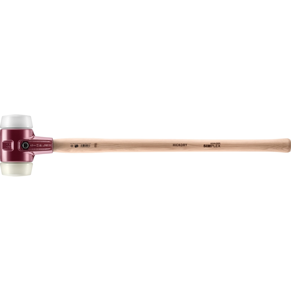 Maillet SIMPLEX boîtier fonte malléable manche bois diam 80 700 mm superplastique nylon - HALDER - 3078.081