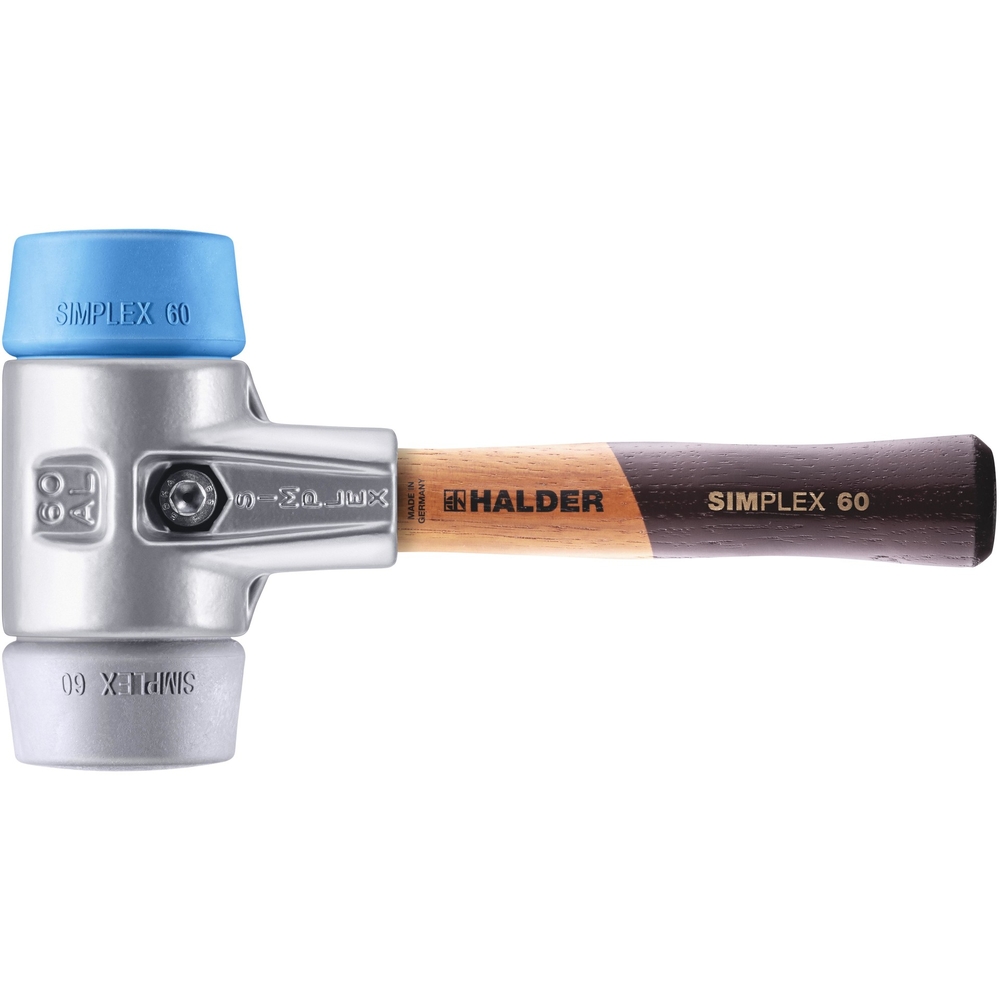 Maillet SIMPLEX diam 60 TPE boîtier en aluminium et manche en bois extra court de haute qualité - HALDER - 3113.062