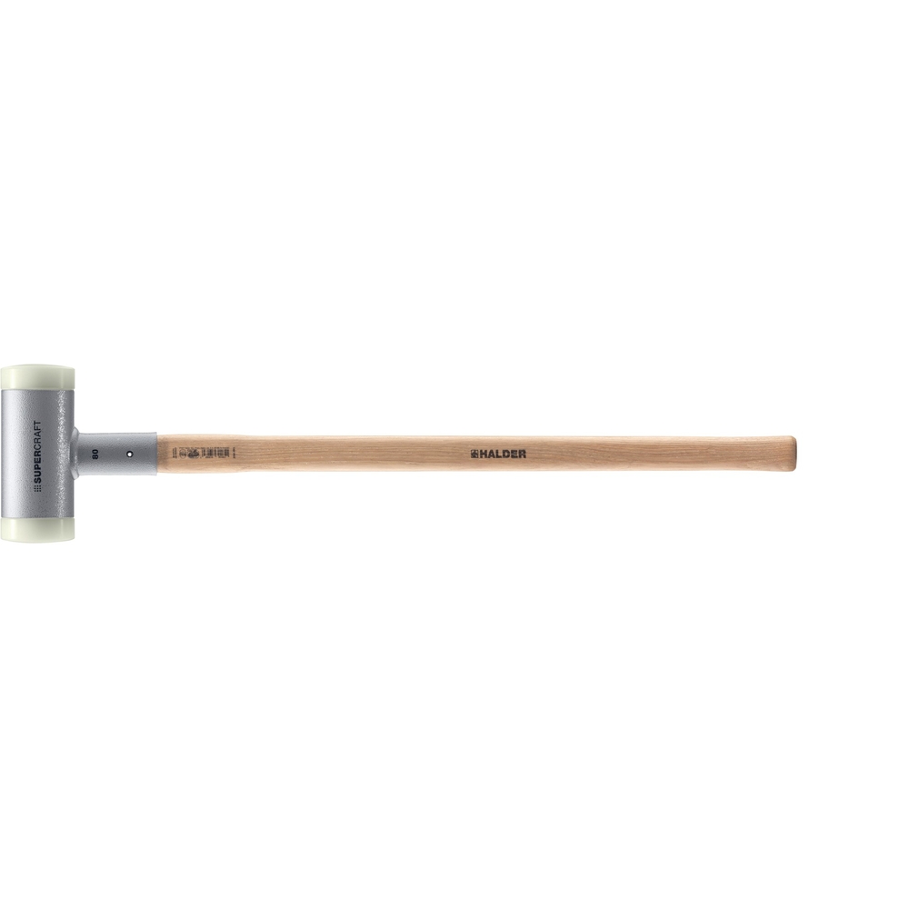 Maillet SUPERCRAFT sans rebond avec manche en Hickory vernis diam 80 4 kg nylon - HALDER - 3366.081