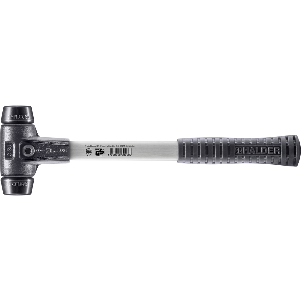 Maillet SIMPLEX avec boîtier en fonte malléable renforcée et manche en fibre de verre diam 30  - HALDER - 3702.030