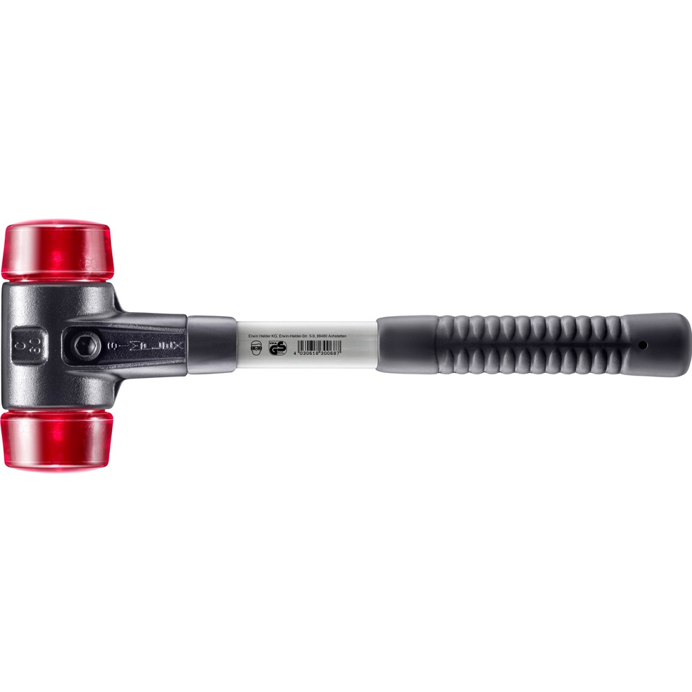 Maillet SIMPLEX avec boîtier en fonte malléable renforcée et manche en fibre de verre diam 60 plastique - HALDER - 3706.060