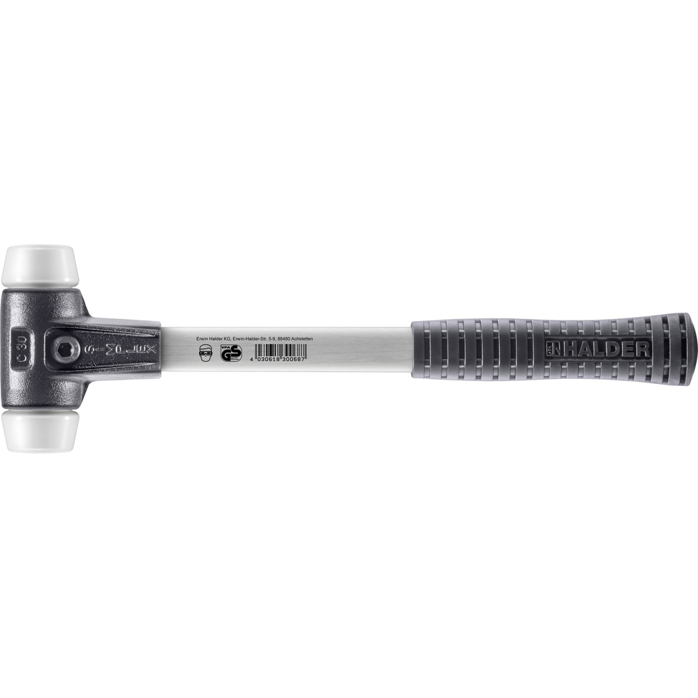Maillet SIMPLEX avec boîtier en fonte malléable renforcée et manche en fibre de verre diam 30 - HALDER - 3707.030