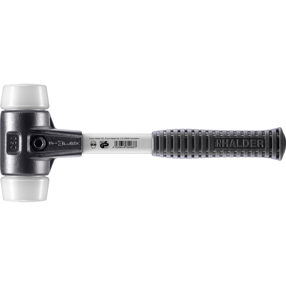 Maillet SIMPLEX boîtier fonte malléable renforcée manche fibre de verre diam 50 superplastique - HALDER - 3707.050
