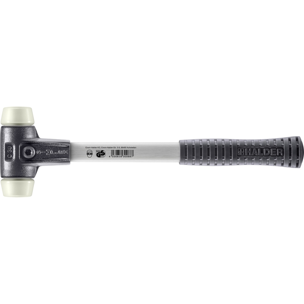 Maillet SIMPLEX avec boîtier en fonte malléable renforcée et manche en fibre de verre diam 30 nylon - HALDER - 3708.030