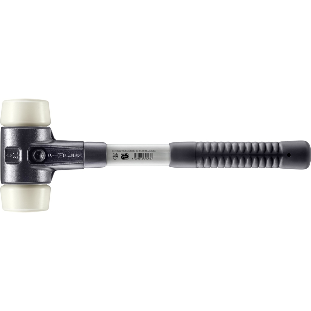 Maillet SIMPLEX avec boîtier en fonte malléable renforcée et manche en fibre de verre diam 60 nylon - HALDER - 3708.060