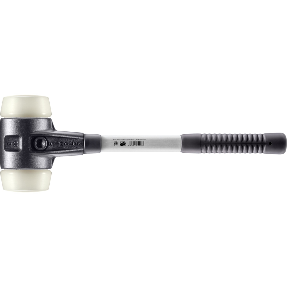 Maillet SIMPLEX avec boîtier en fonte malléable renforcée et manche en fibre de verre diam 80 nylon - HALDER - 3708.080