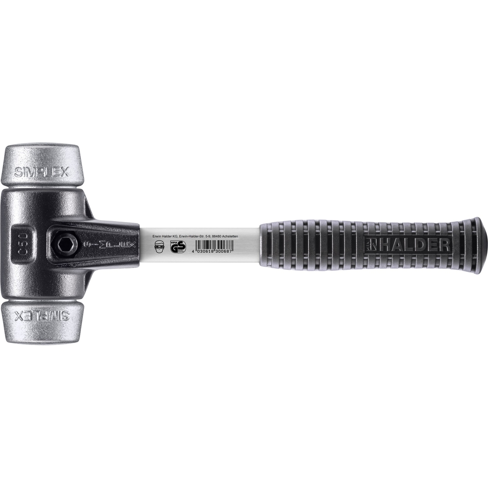 Maillet SIMPLEX boîtier fonte malléable renforcée manche fibre de verre diam 50 métal doux - HALDER - 3709.050