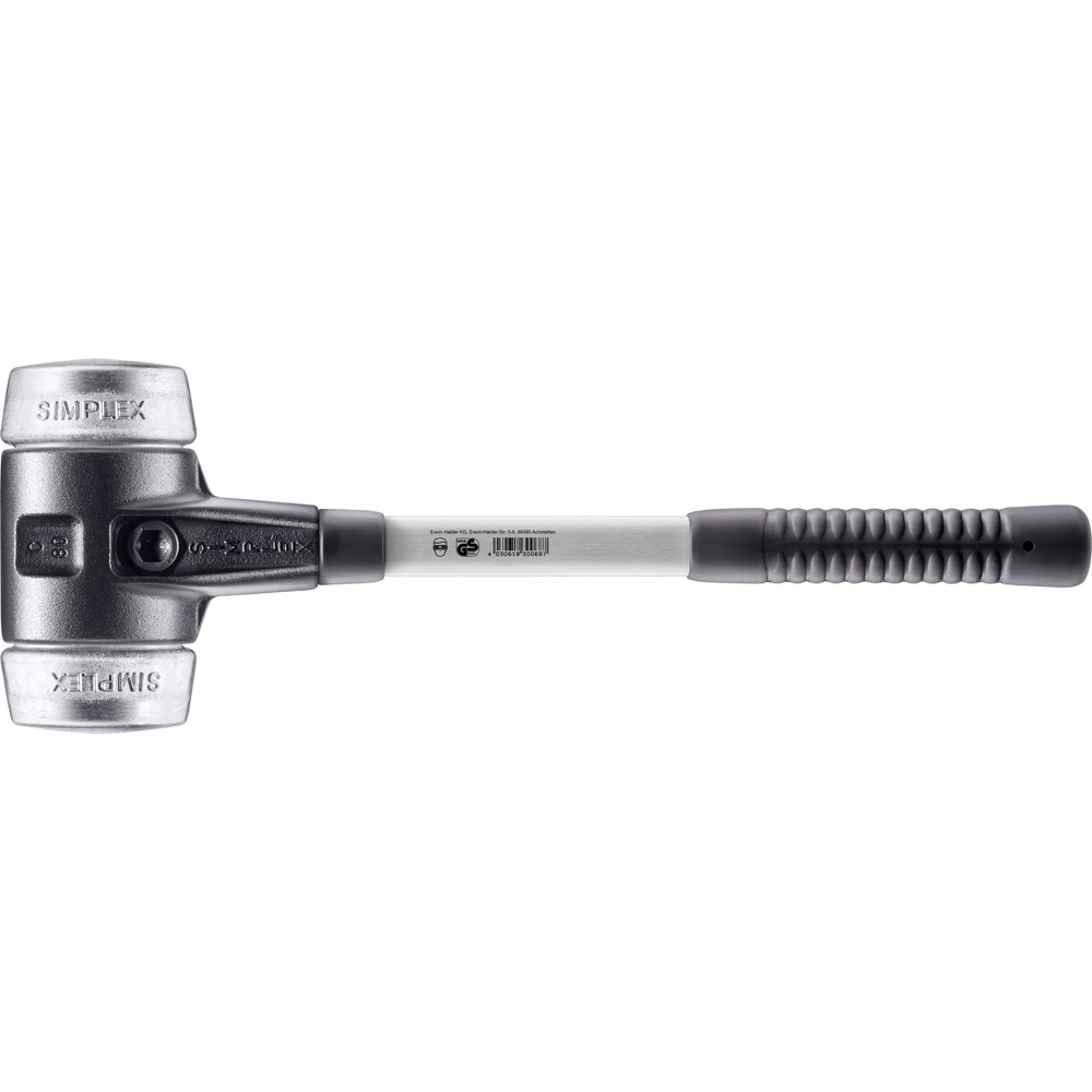 Maillet SIMPLEX boîtier fonte malléable renforcée manche fibre de verre diam 80 métal doux - HALDER - 3709.080