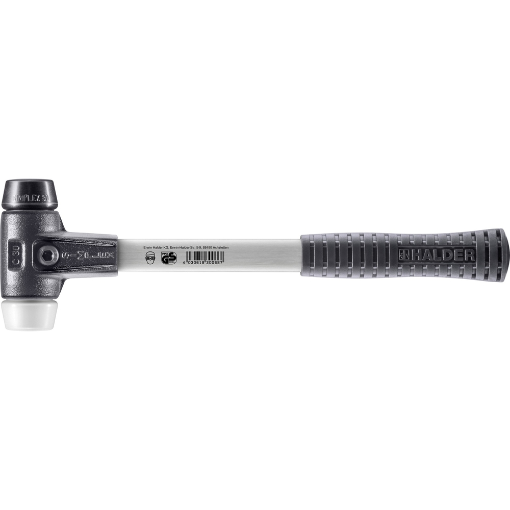 Maillet SIMPLEX avec boîtier en fonte malléable renforcée et manche en fibre de verre diam 30 - HALDER - 3727.030