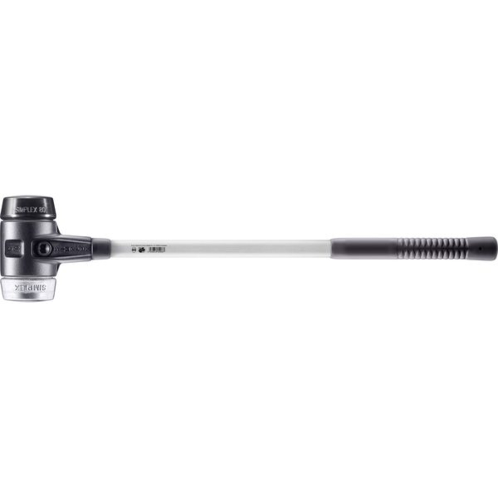 Marteau SIMPLEX boîtier fonte malléable renforcée manche fibre de verre diam 80 700 mm caoutchouc métal doux - HALDER - 3729.081