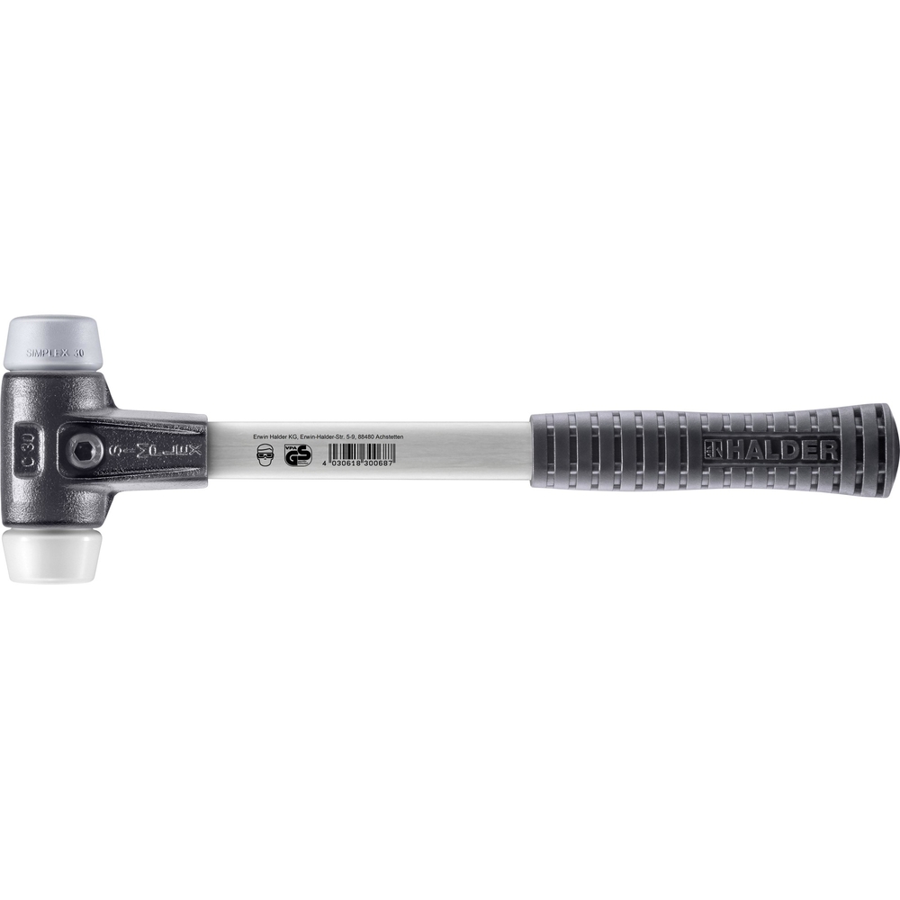 Maillet SIMPLEX avec boîtier en fonte malléable renforcée et manche en fibre de verre diam 30 - HALDER - 3737.030