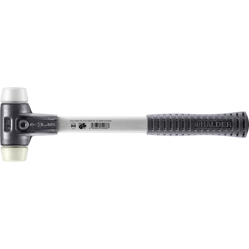 Maillet SIMPLEX avec boîtier en fonte malléable renforcée et manche en fibre de verre diam 30 - HALDER - 3778.030