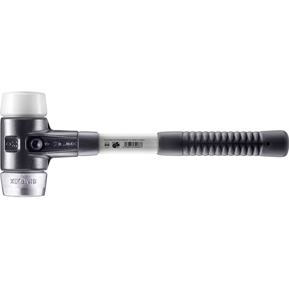 Maillet SIMPLEX boîtier fonte malléable manche bois diam 80 230 mm caoutchouc chargé nylon - HALDER - 3779.060