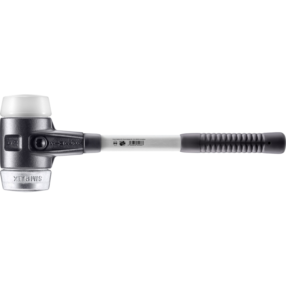 Maillet SIMPLEX boîtier fonte malléable renforcée manche fibre de verre diam 80 superplastique métal doux - HALDER - 3779.080