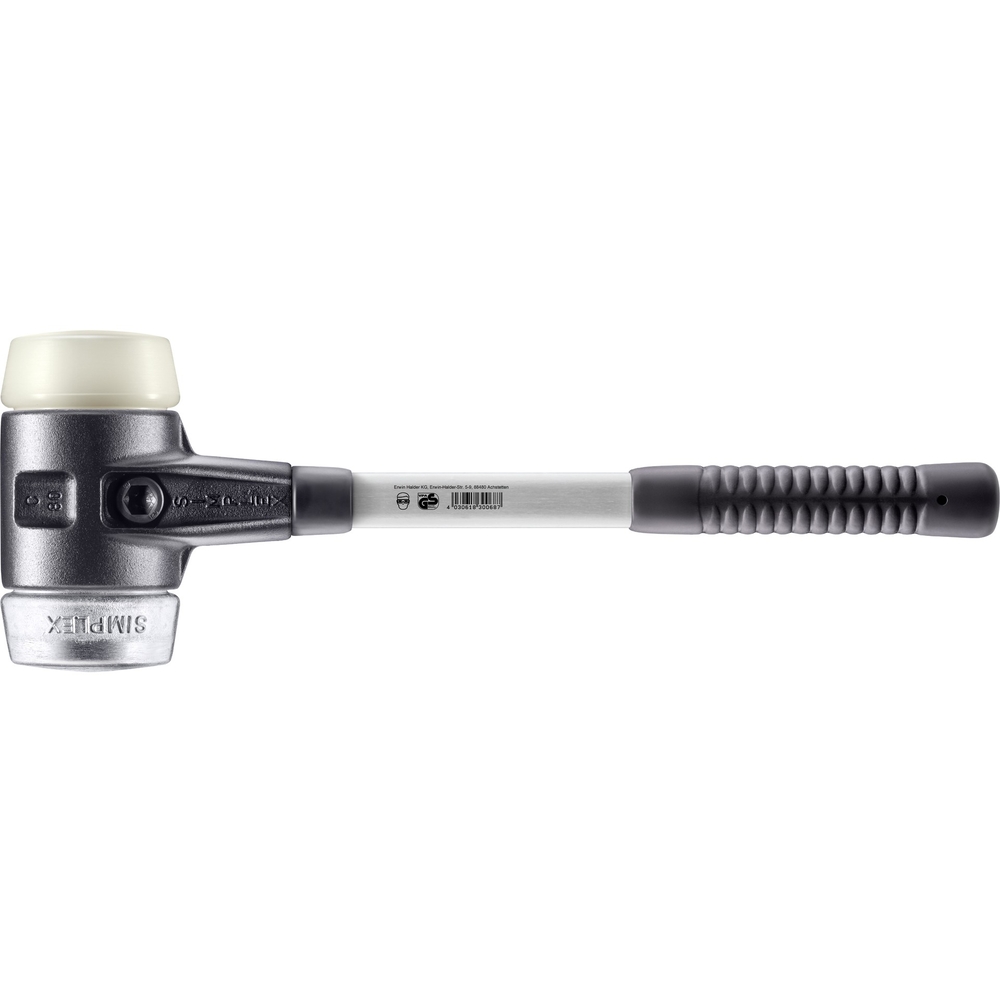 Maillet SIMPLEX boîtier fonte malléable renforcée manche fibre de verre diam 80 nylon métal doux - HALDER - 3789.080