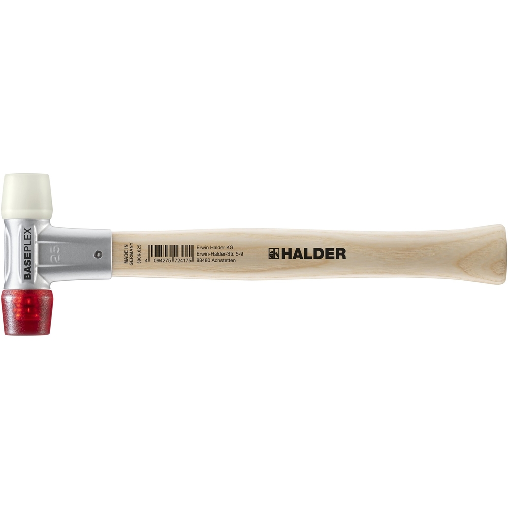 Maillet BASEPLEX avec boîtier en zinc moulé et manche en bois diam 25 - HALDER - 3968.025