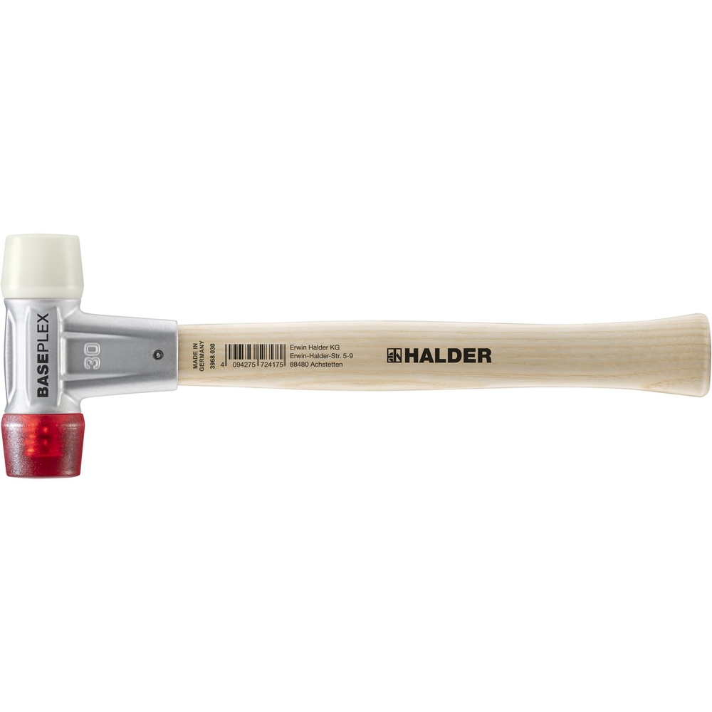 Maillet BASEPLEX avec boîtier en zinc moulé et manche en bois diam 30 - HALDER - 3968.030