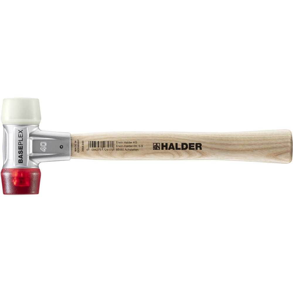 Maillet BASEPLEX avec boîtier en zinc moulé et manche en bois diam 40 - HALDER - 3968.040