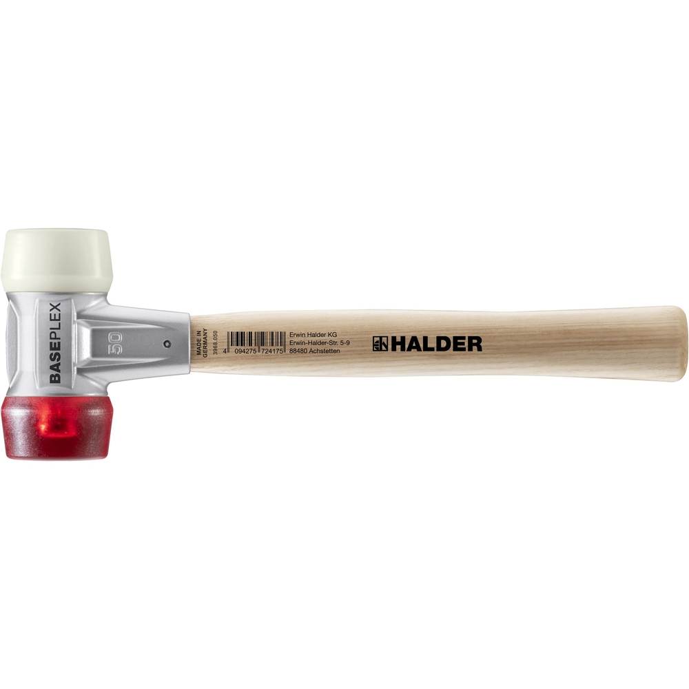 Maillet BASEPLEX avec boîtier en zinc moulé et manche en bois diam 50 - HALDER - 3968.050