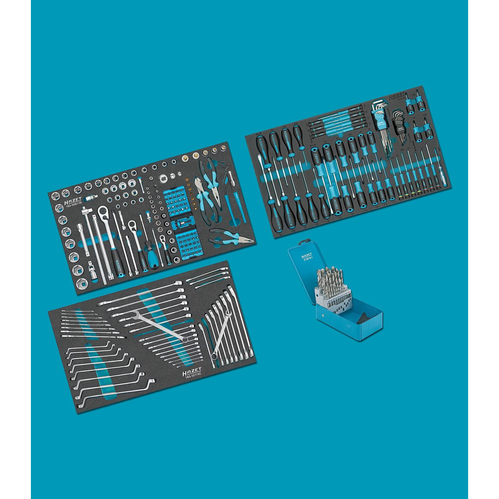 Assortiment d'outils 265 pièces en mousse bimatière Safety-Insert-System HAZET - 0-179 N XL/265