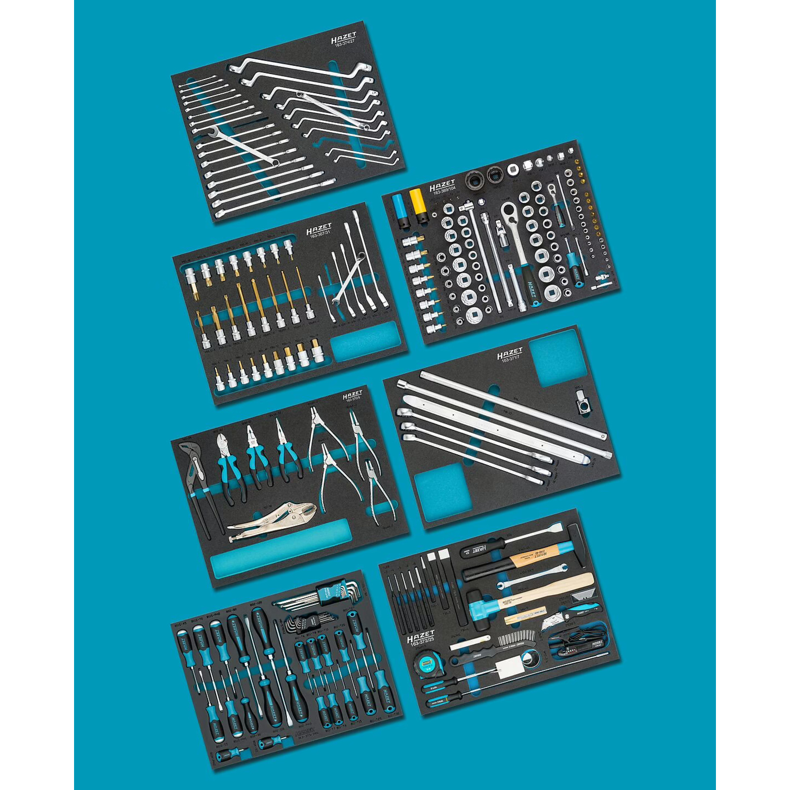 Assortiment d’outils 242 pièces garniture mousse bimatière Safety-Insert VW AUDI HAZET - 0-2500-163/242