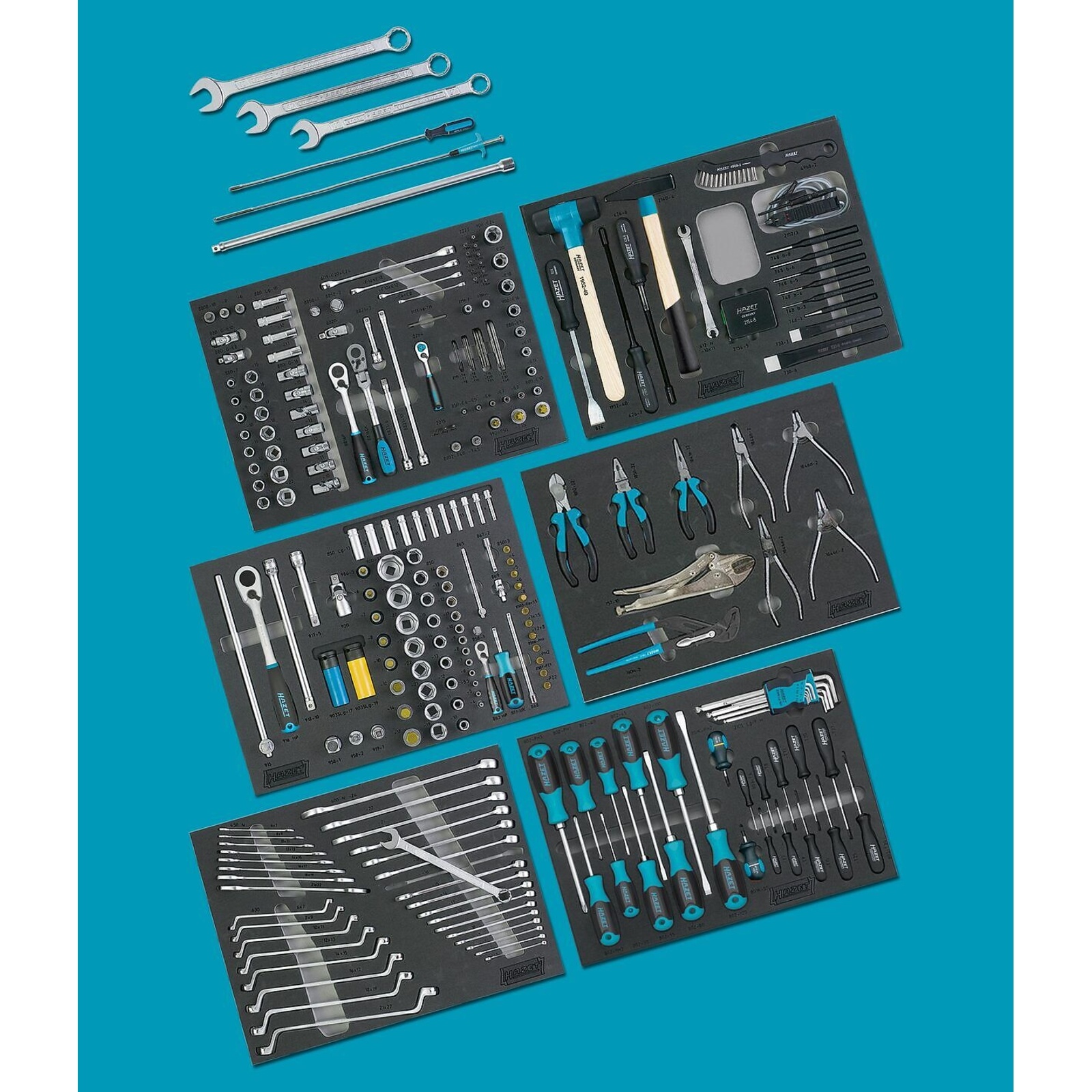 Assortiment d'outils 264 pièces garniture mousse souple Safety-Insert-System pour BMW HAZET - 0-2900-163/264-BMW