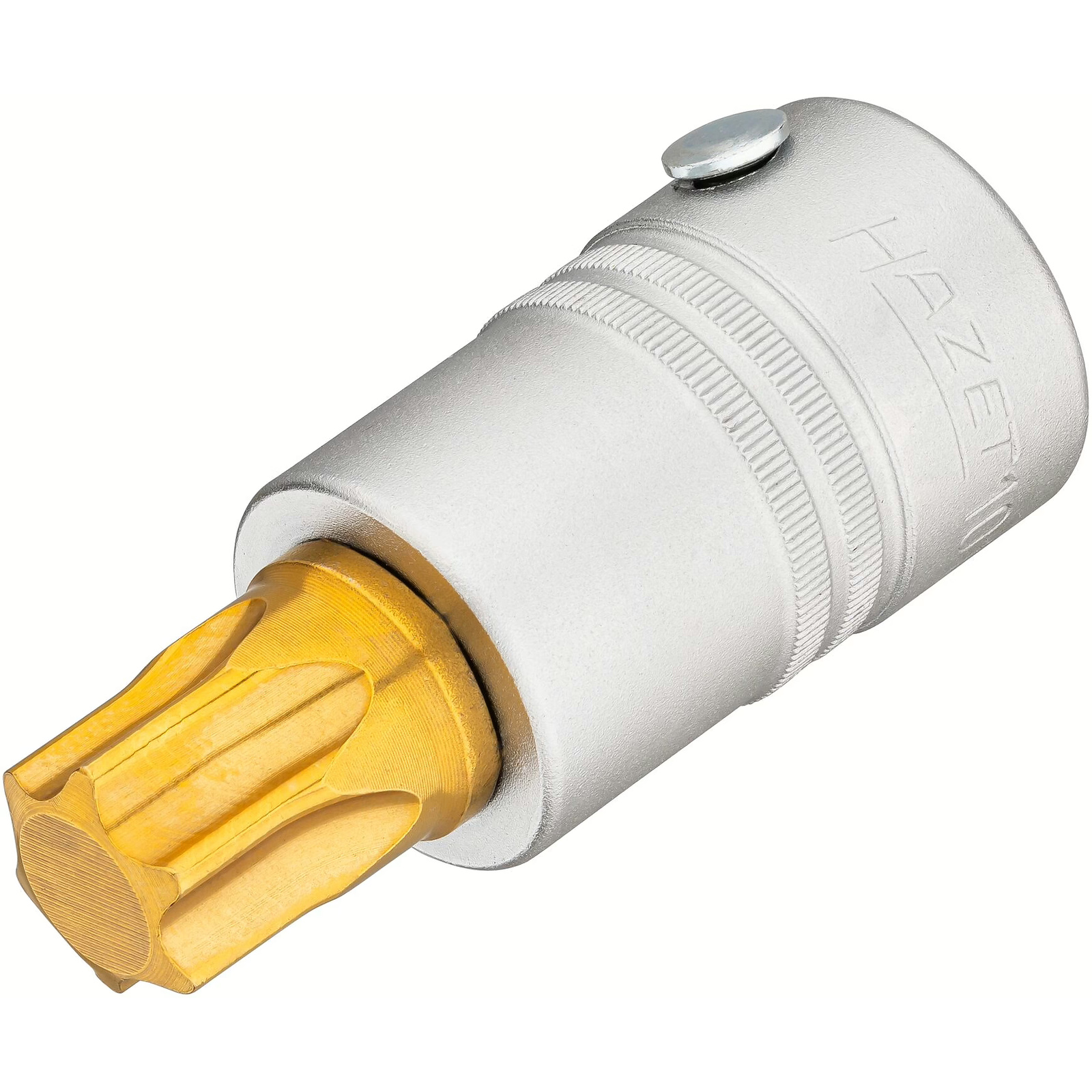 Douille mâle carré creux 3/4 pouce 20 mm profil TORX T90 avec tige débloquage goupille moletée HAZET - 1012-T90
