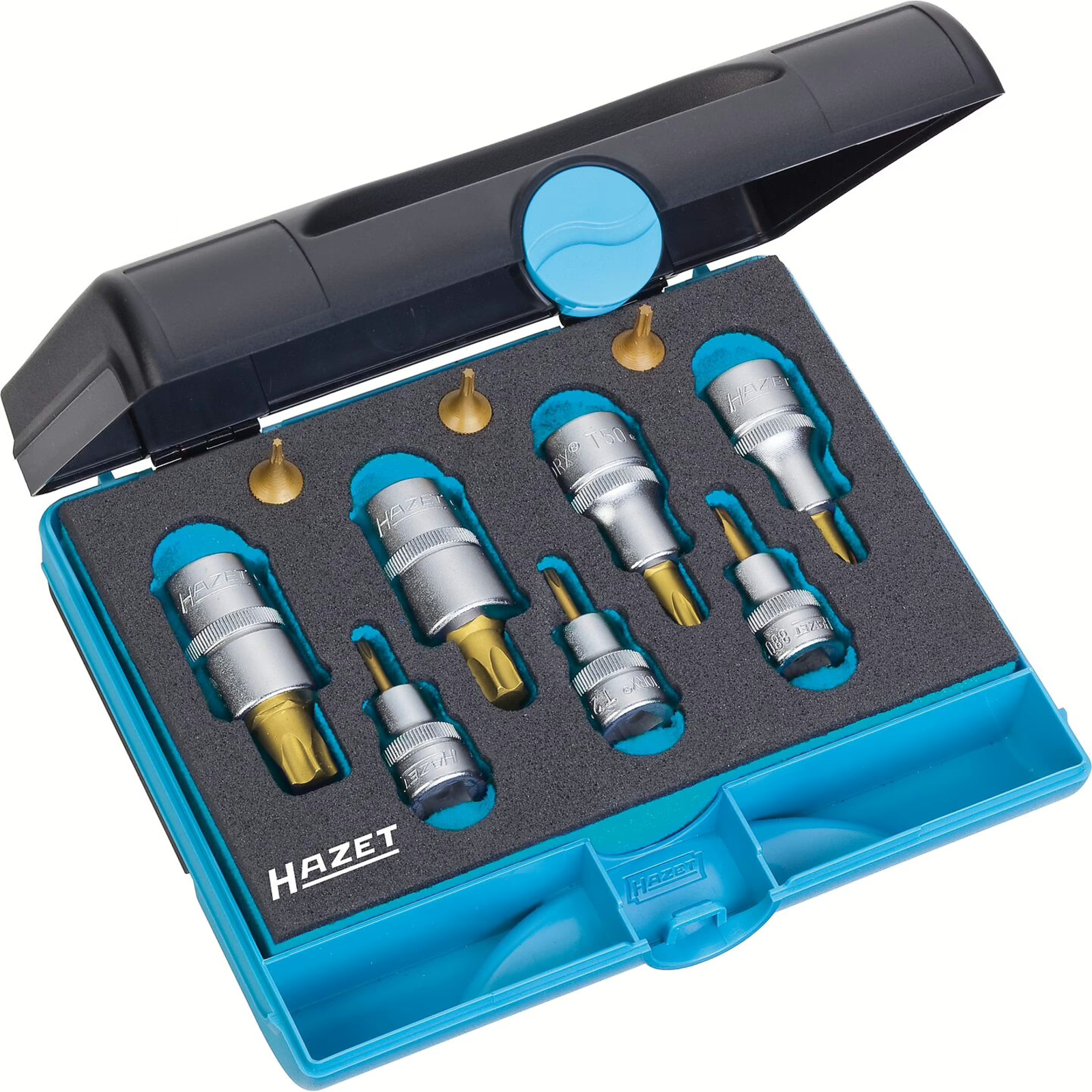 Jeu d'outils carré creux 1/4 3/8 1/2 pouce 10 pièces avec coffret plastique HAZET - 1557/10