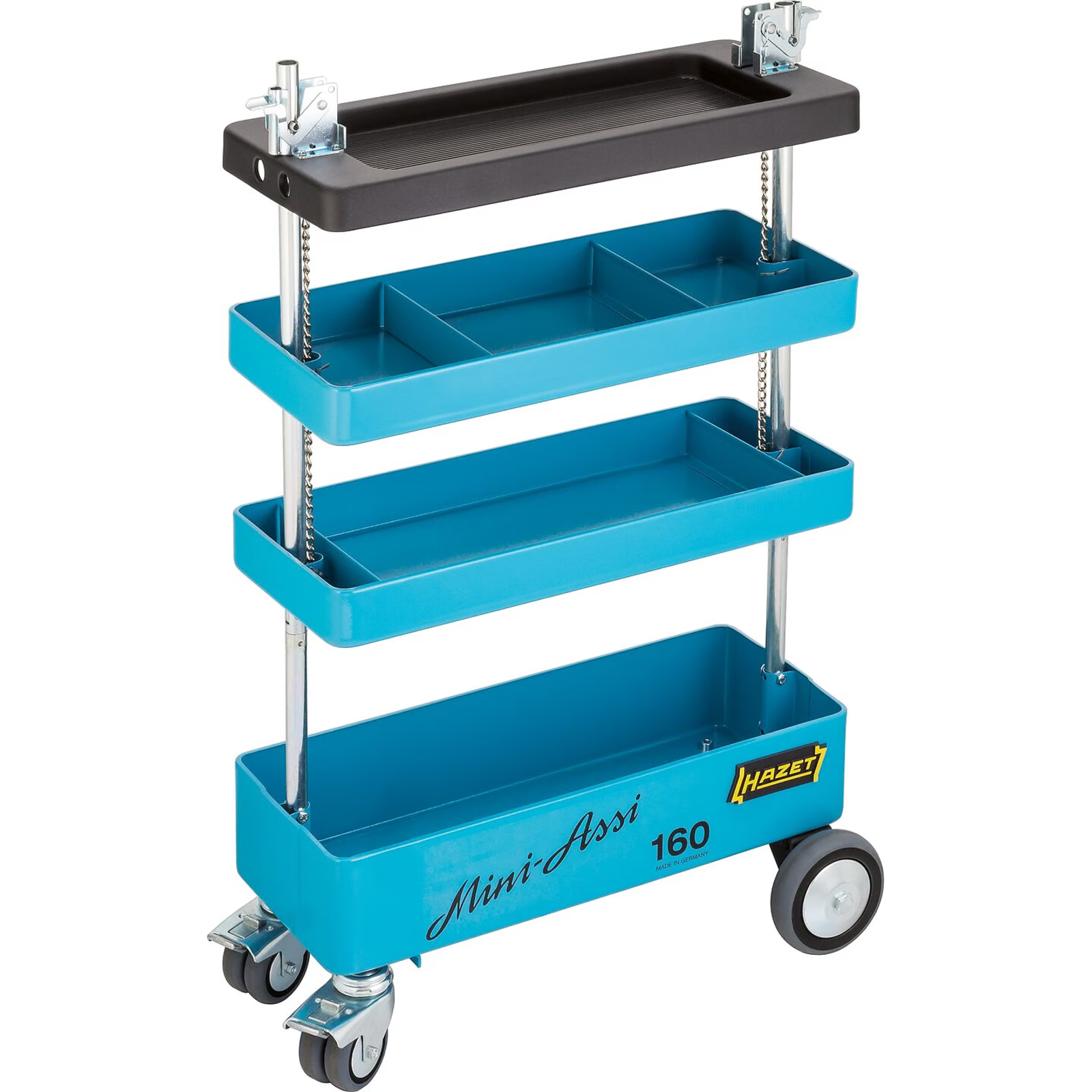 Servante d'atelier escamotable 590 x 345 x 950 mm avec 2 plateaux intermédiaires et caisson spacieux HAZET - 160ST