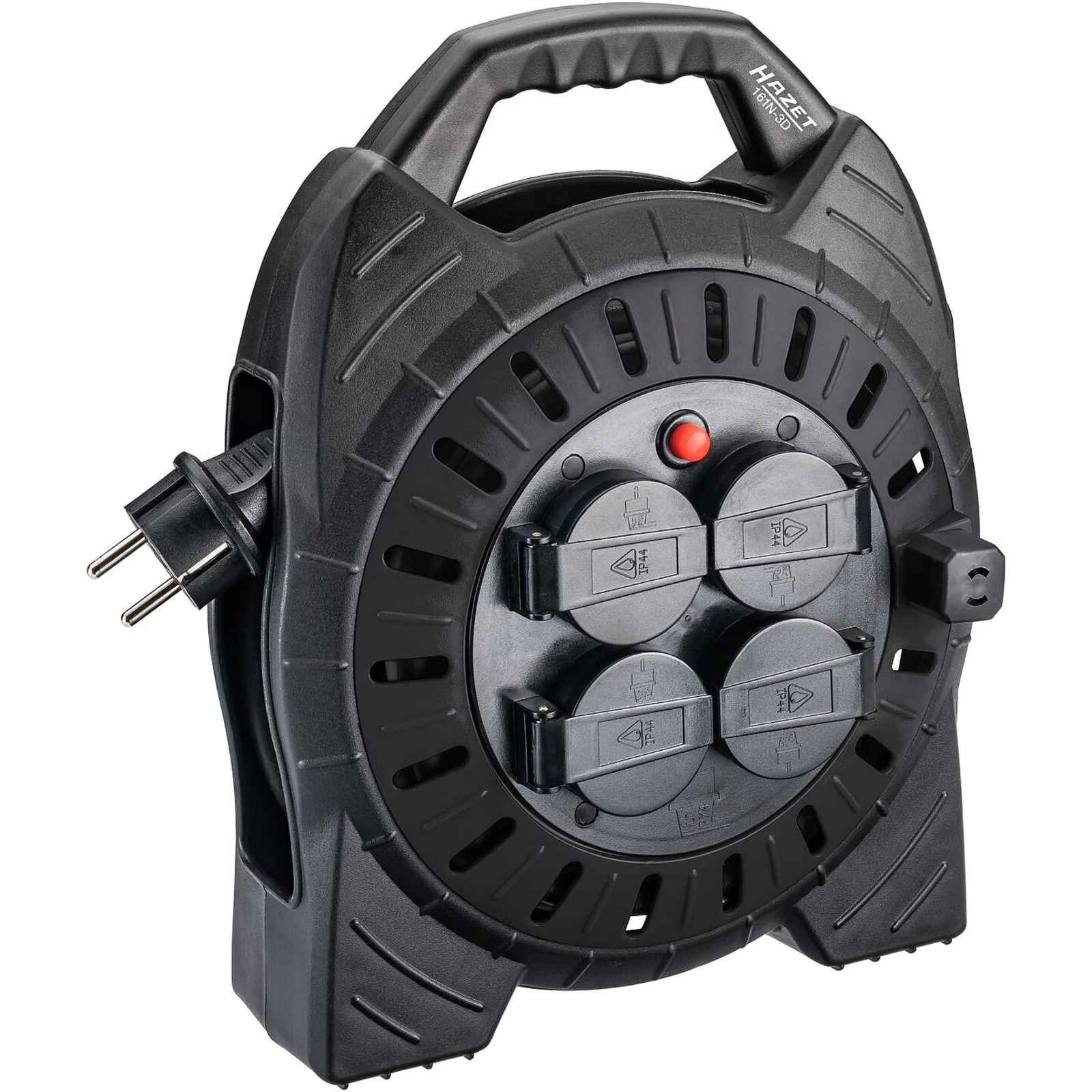 Enrouleur de câble 10 m 4 prises 230 V 16 A sans support HAZET - 161N-3D