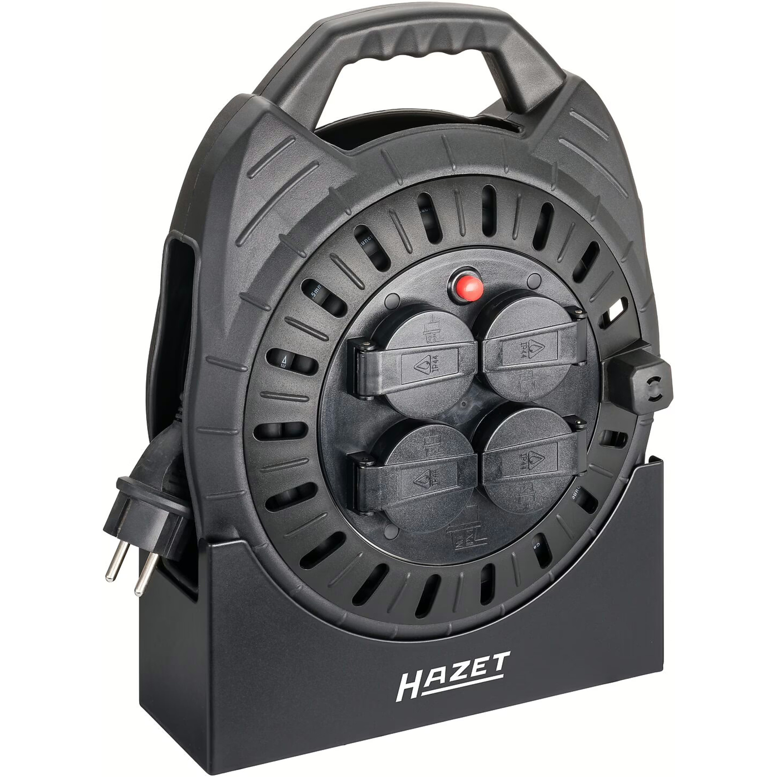 Enrouleur de câble 10 m 4 prises 230 V 16 A avec support HAZET - 161N-3D/2