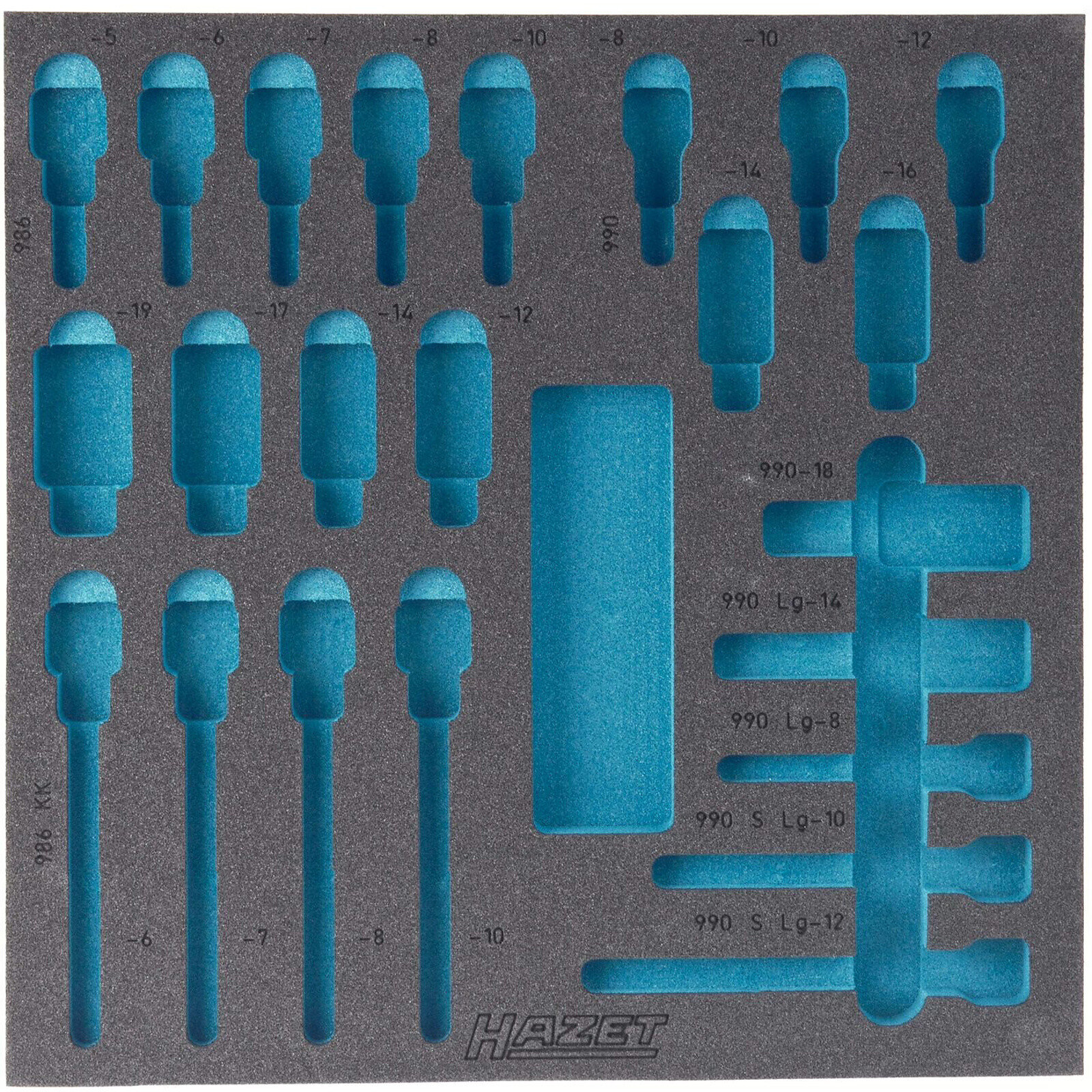 Garniture mousse souple bimatière 344 x 342 mm Safety-Insert-System vide HAZET - 163-119L