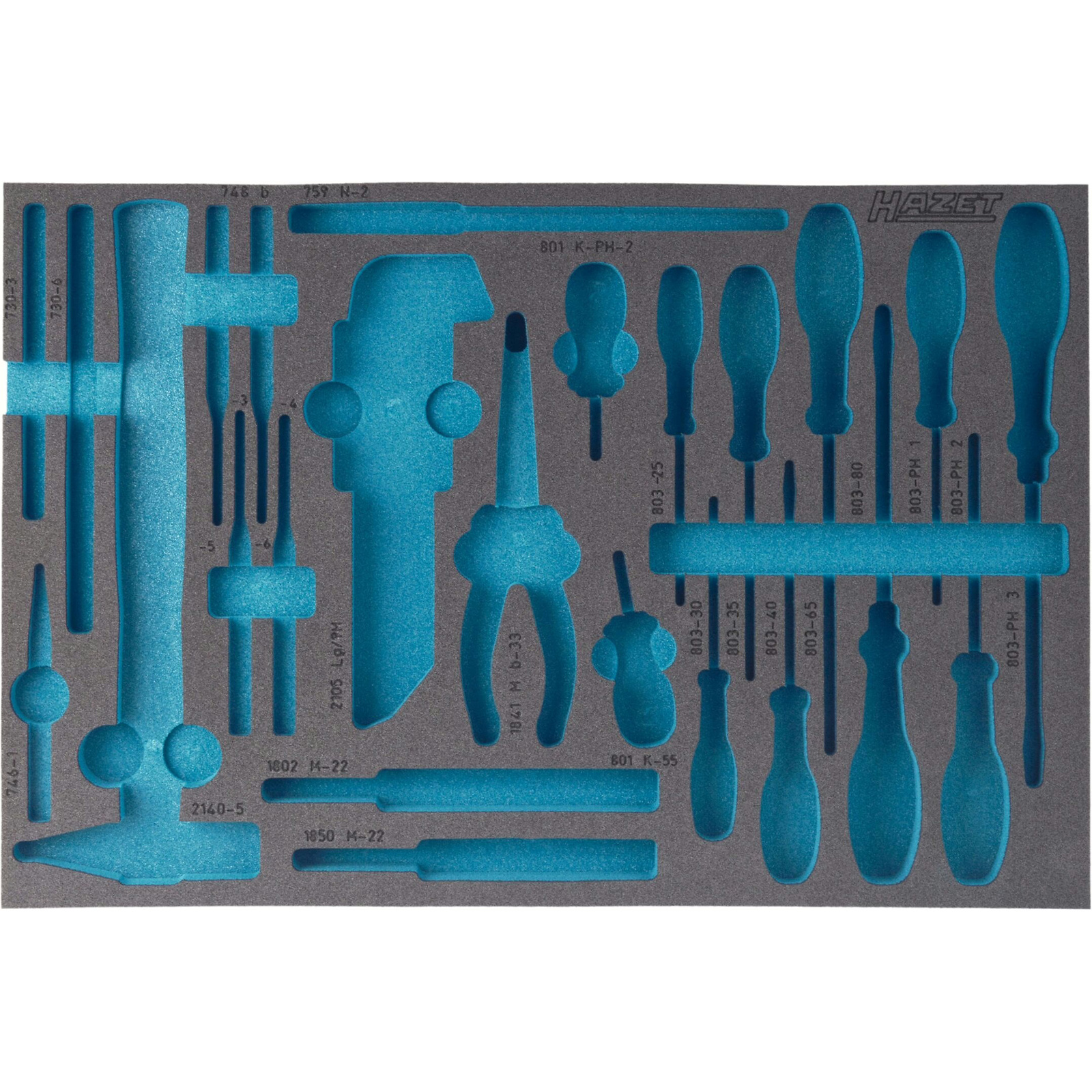 Garniture mousse souple bimatière 519 x 342 mm vide HAZET - 163-120L