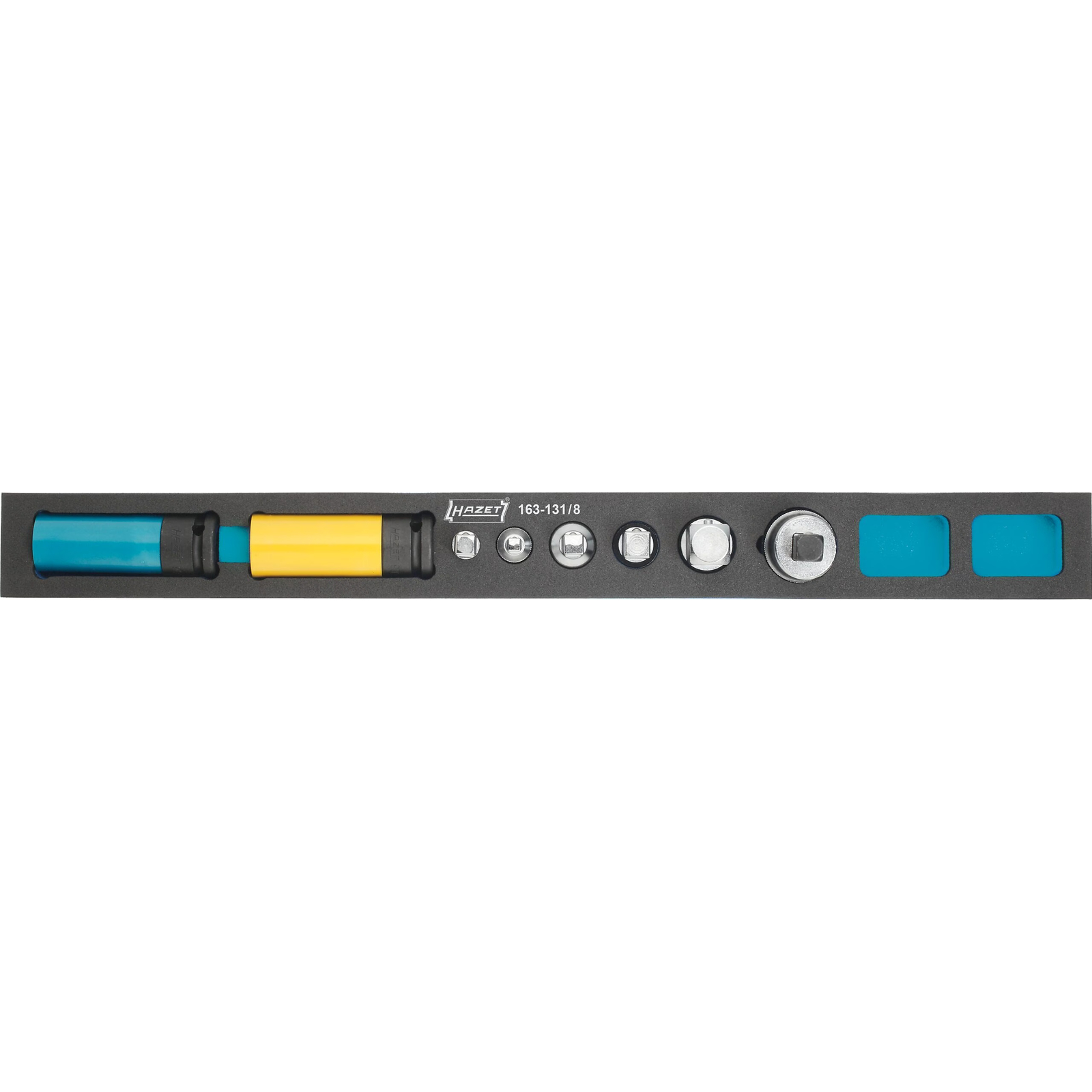 Jeu de douilles carré creux 1/4 et 3/8 pouce 8 pièces avec garniture mousse SIS HAZET - 163-131/8