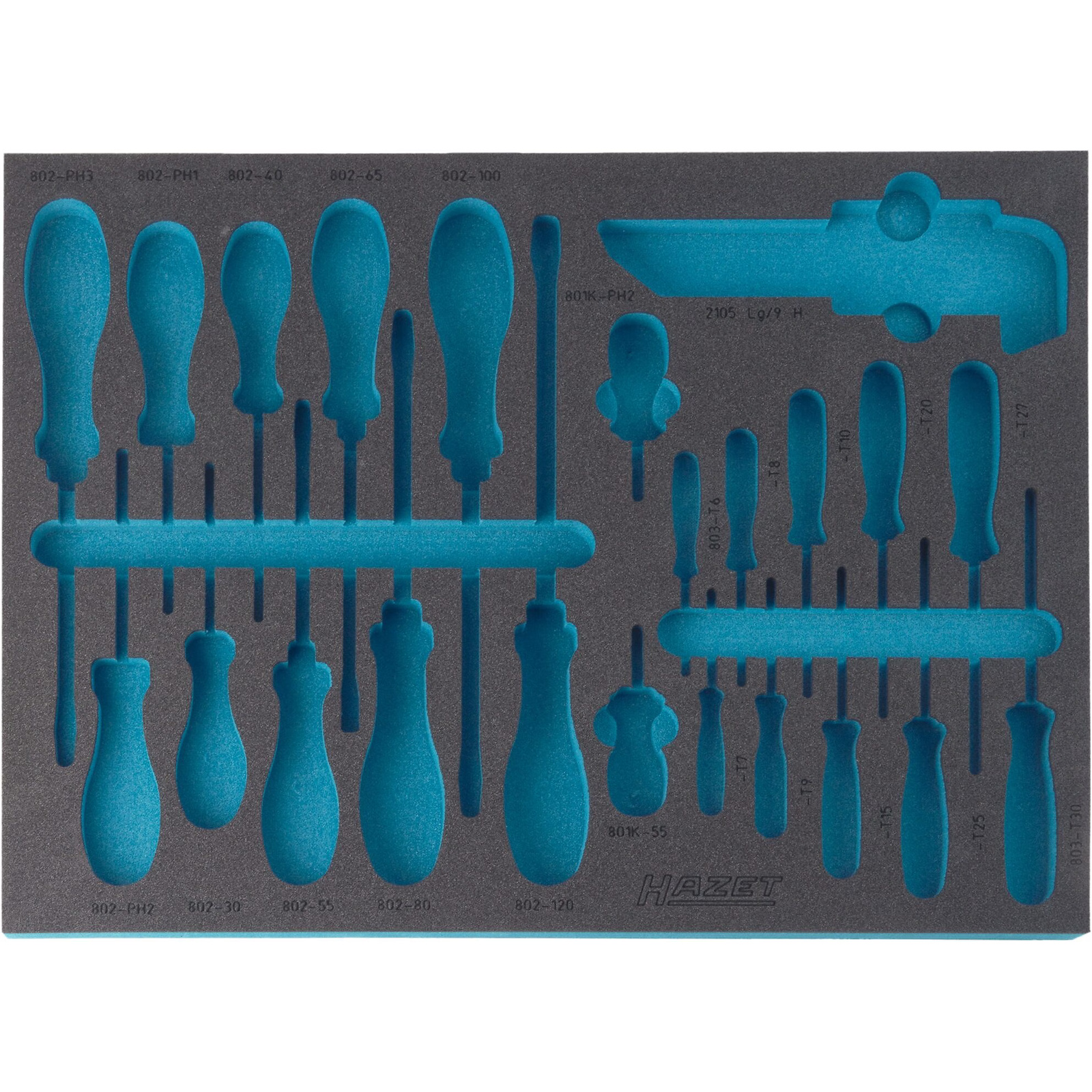 Garniture mousse souple bimatière 519 x 392 mm Safety-Insert-System vide HAZET - 163-141L