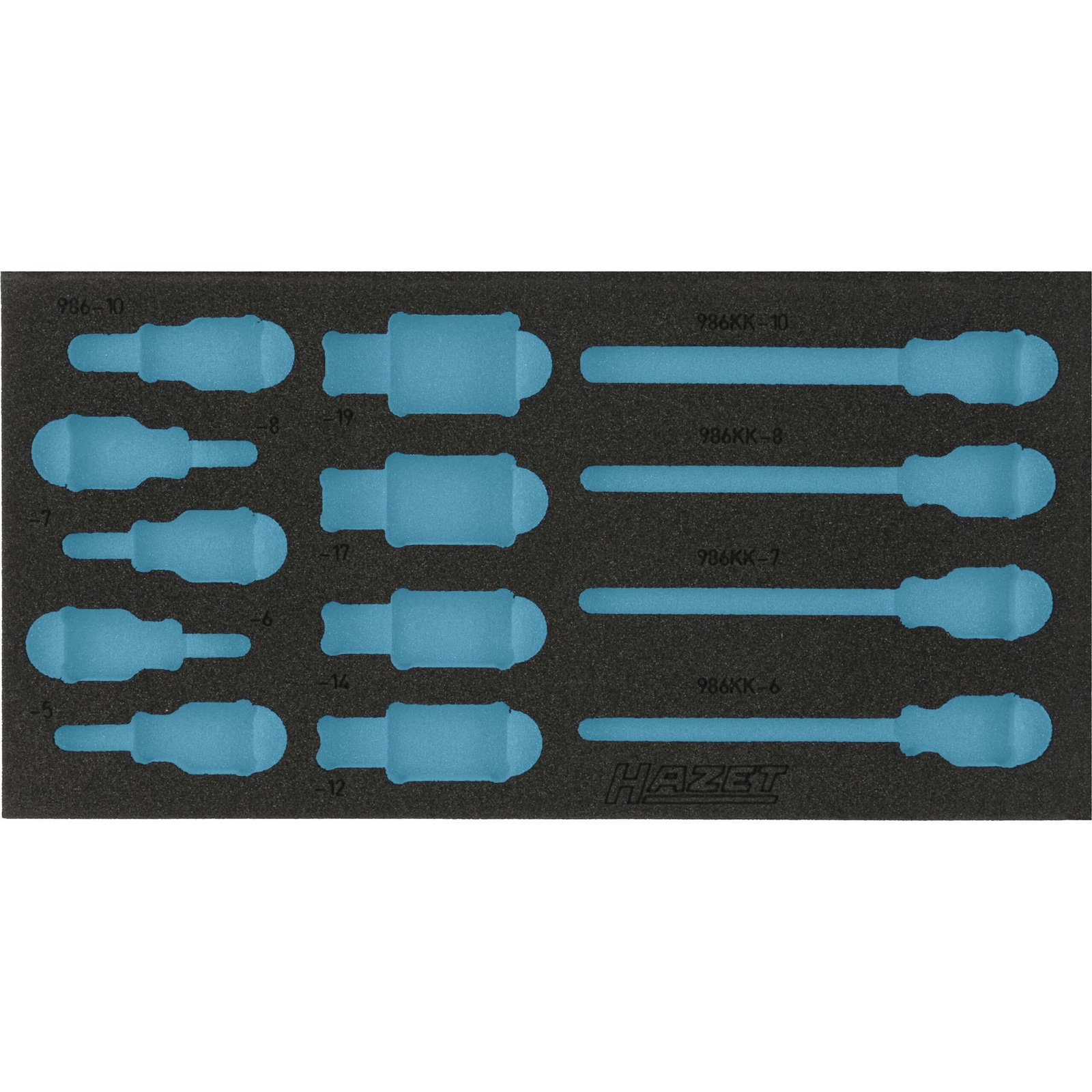 Garniture mousse souple bimatière 342 x 172 mm vide Safety-Insert-System HAZET - 163-220L
