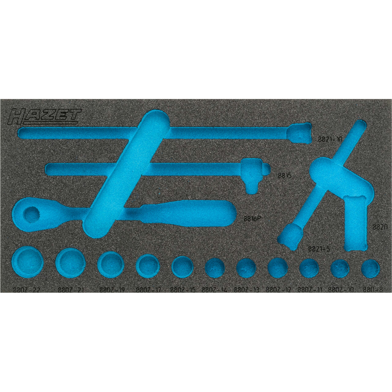 Garniture mousse souple bimatière 342 x 172 mm Safety-Insert-System vide HAZET - 163-335L