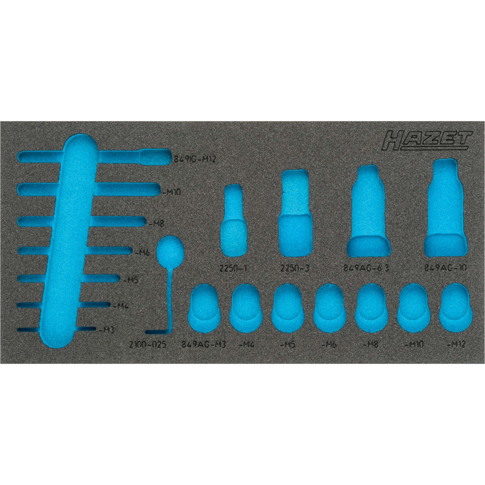 Garniture mousse souple bimatière 342 x 172 mm vide Safety-Insert-System HAZET - 163-336L