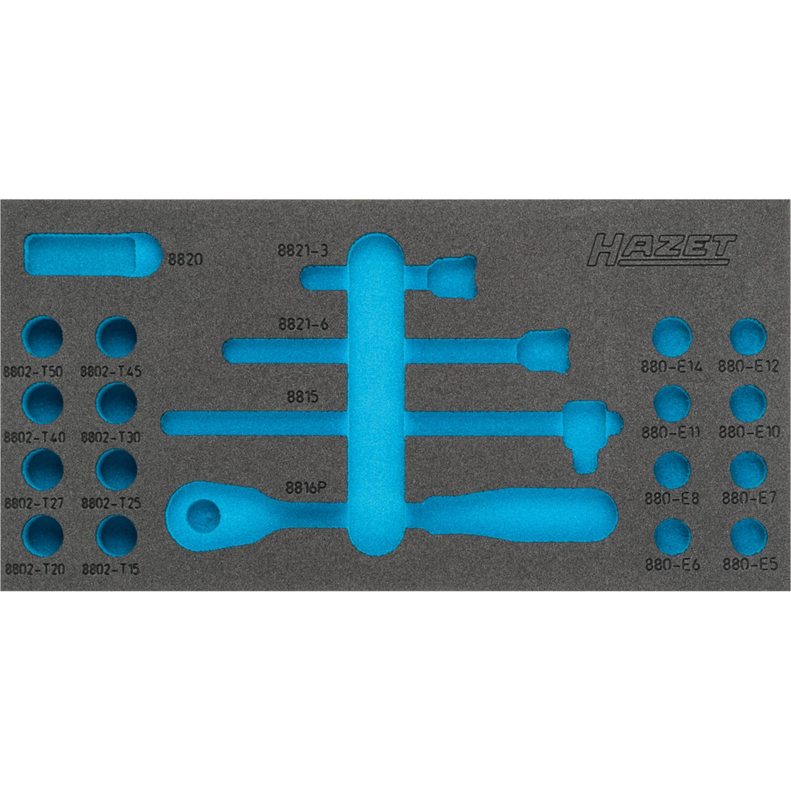 Garniture mousse souple bimatière 342 x 172 mm vide Safety-Insert-System HAZET - 163-348L