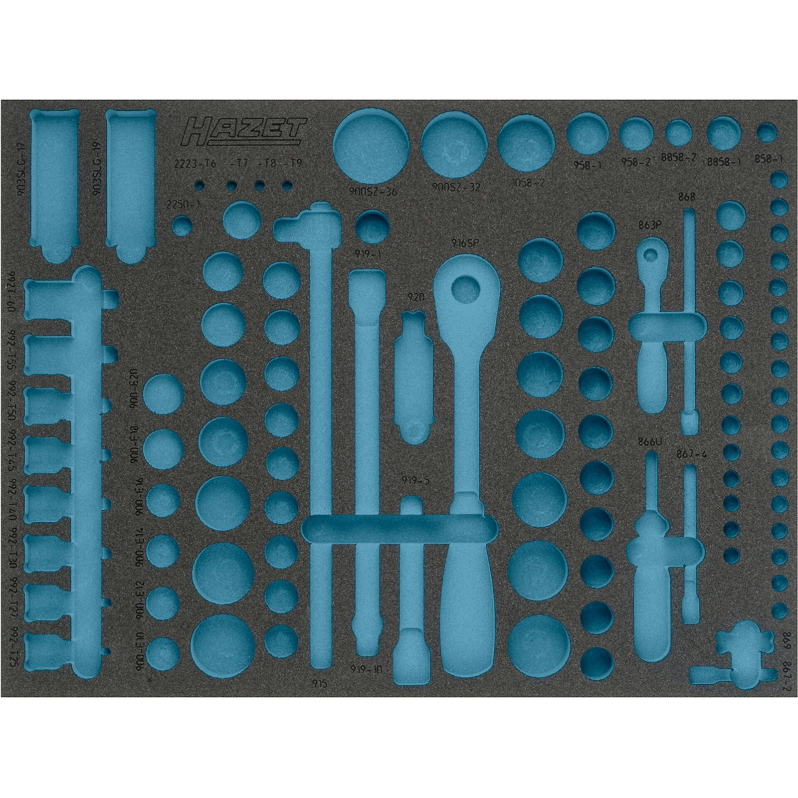 Garniture mousse souple bimatière 519 x 392 mm Safety-Insert-System vide HAZET - 163-369L