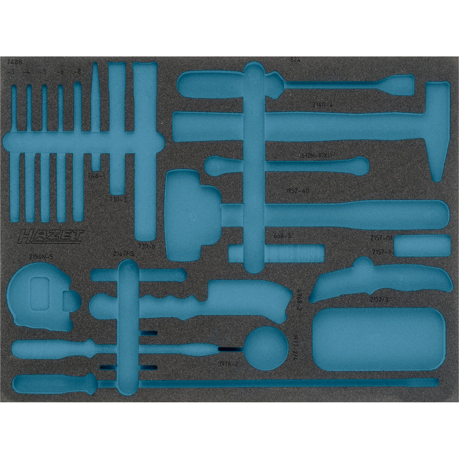 Garniture mousse souple bimatière 519 x 392 mm Safety-Insert-System vide HAZET - 163-372L