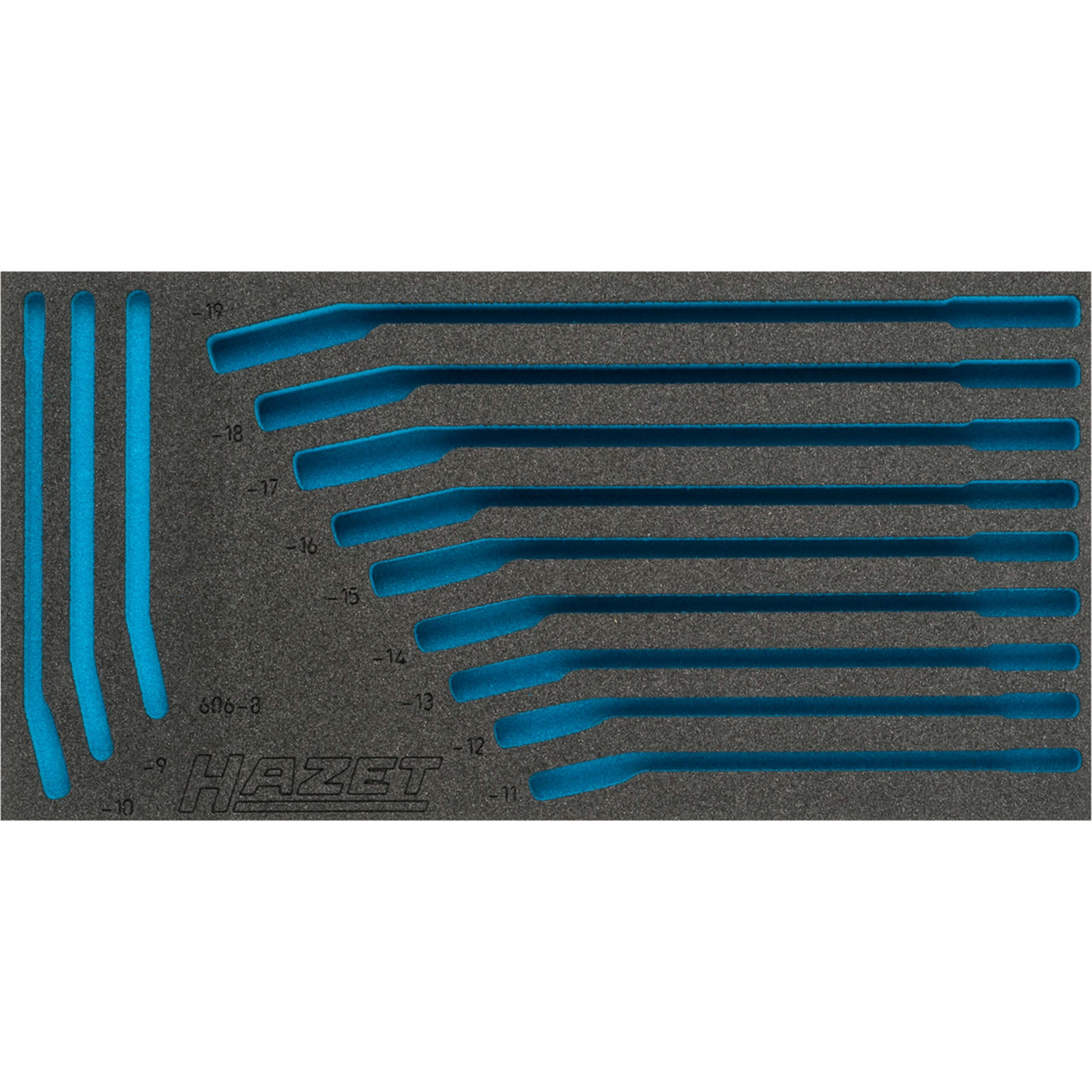 Garniture mousse souple bimatière 342 x 172 mm vide Safety-Insert-System HAZET - 163-385L