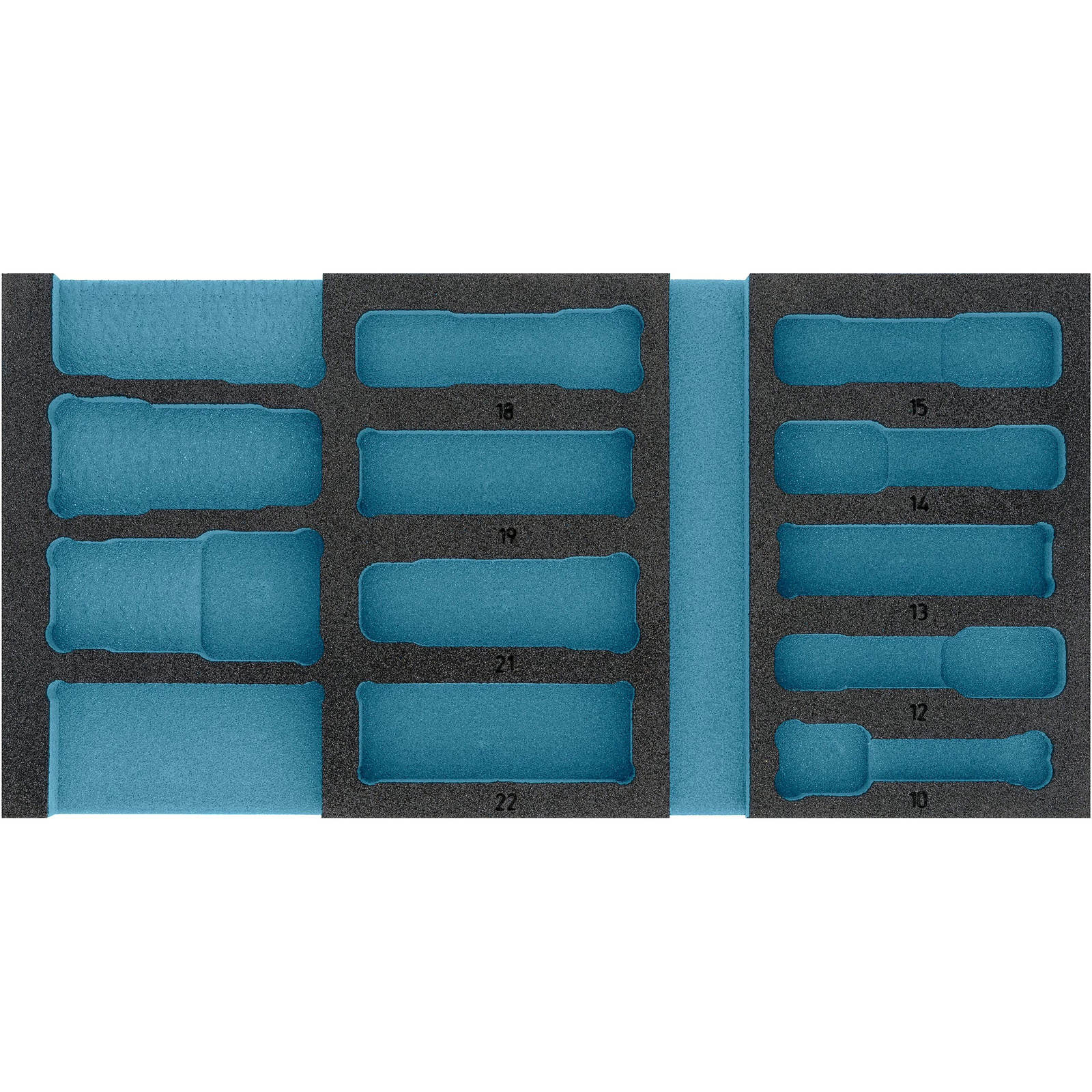 Garniture mousse souple bimatière 342 x 172 mm vide Safety-Insert-System HAZET - 163-459L