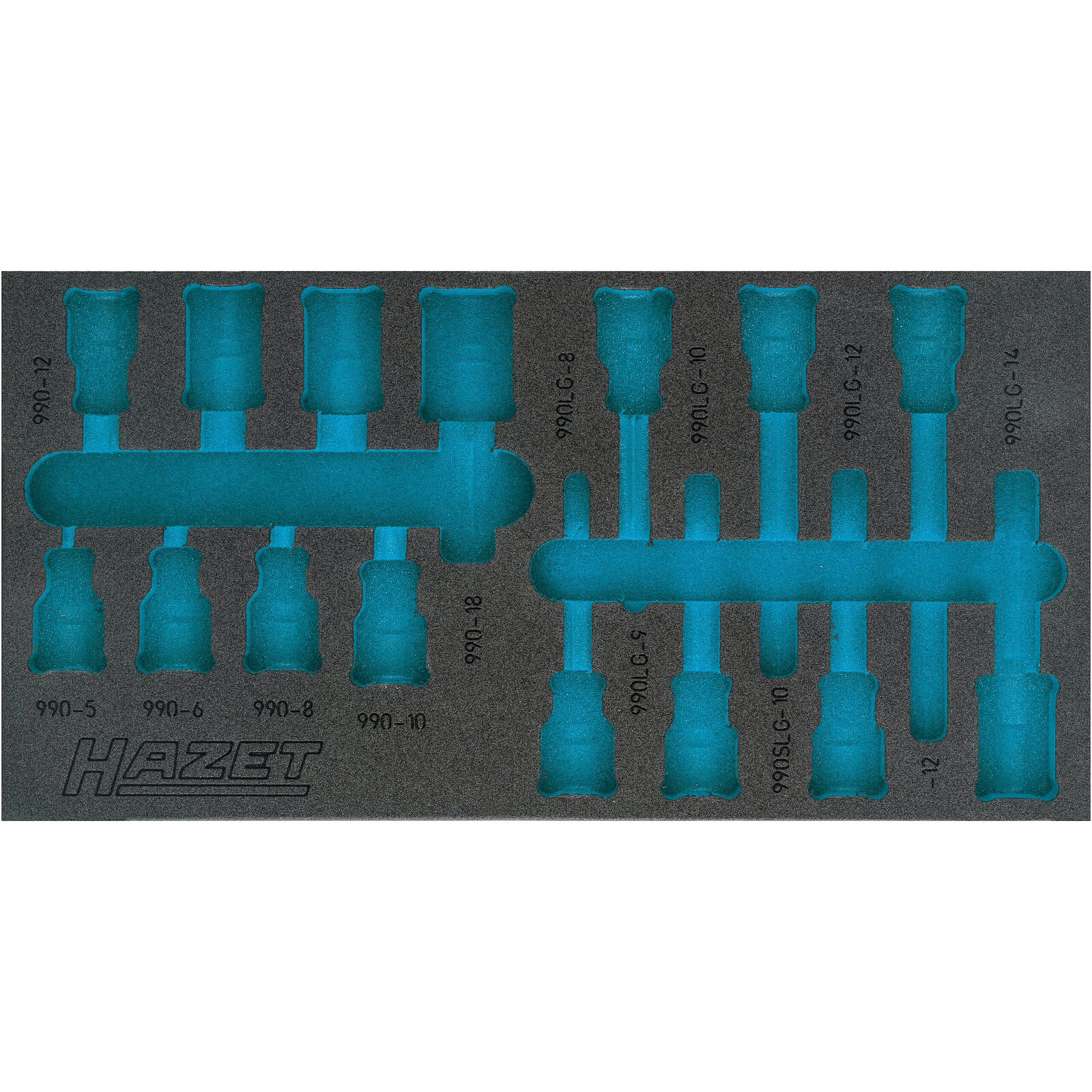 Garniture mousse souple bimatière 342 x 172 mm Safety-Insert-System vide HAZET - 163-482L